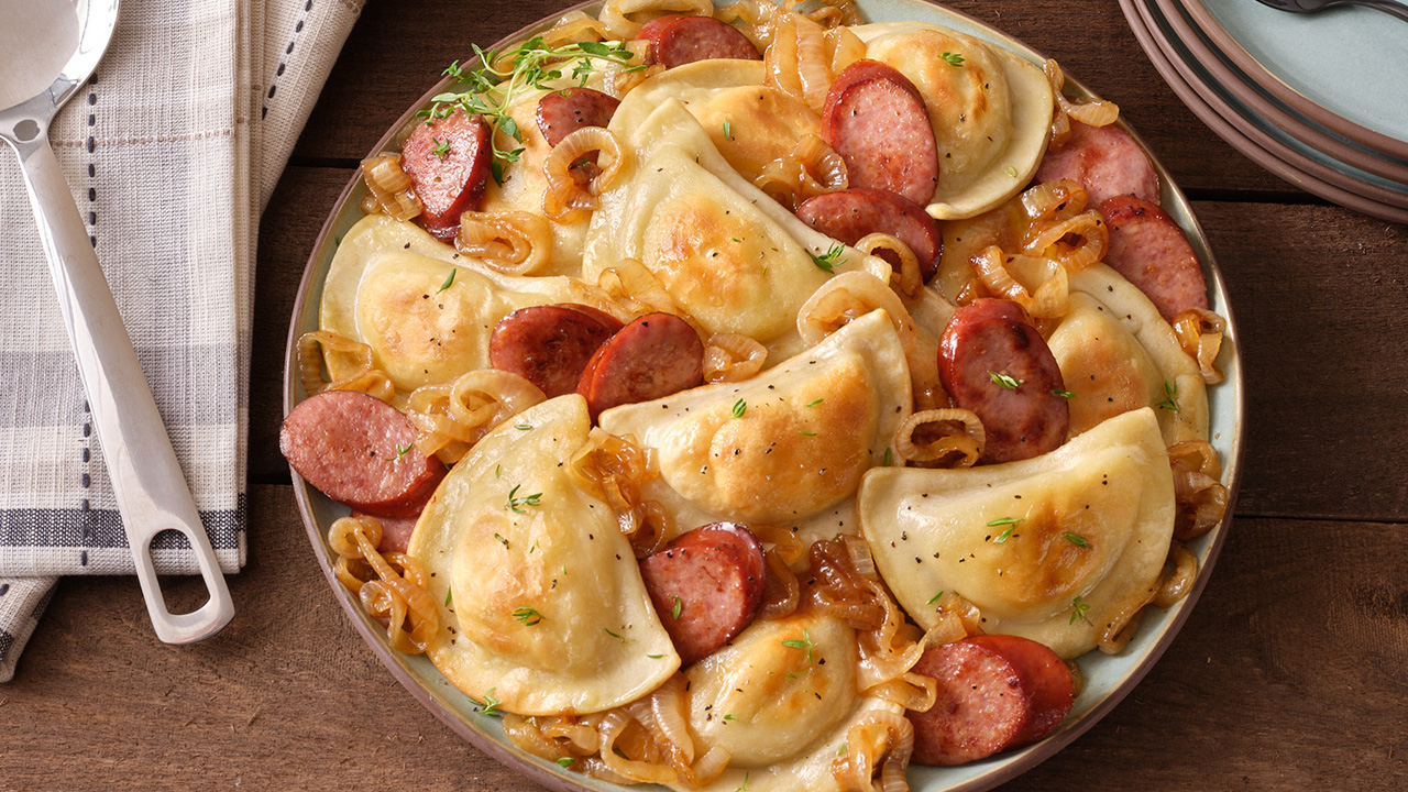 Classic Pierogies with Kielbasa