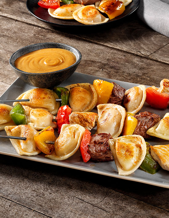 Grilled Mini Pierogy Kabobs