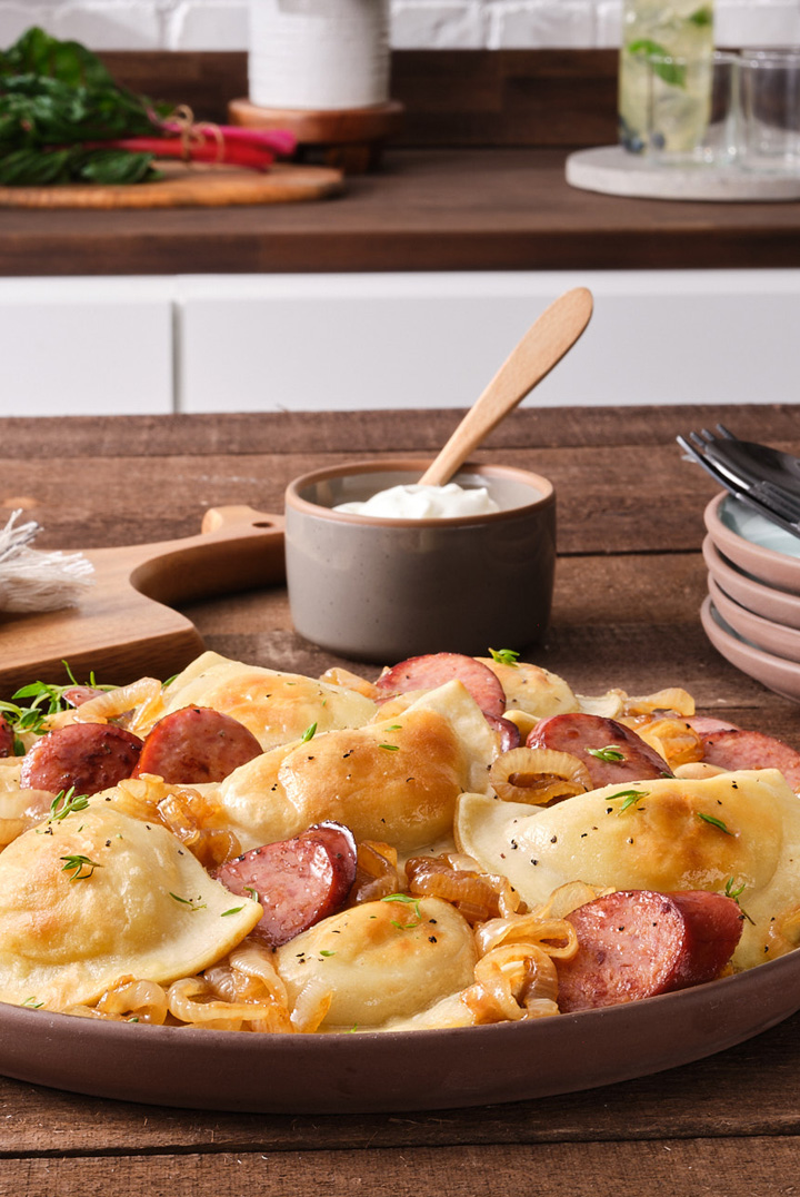 Classic Pierogies with Kielbasa