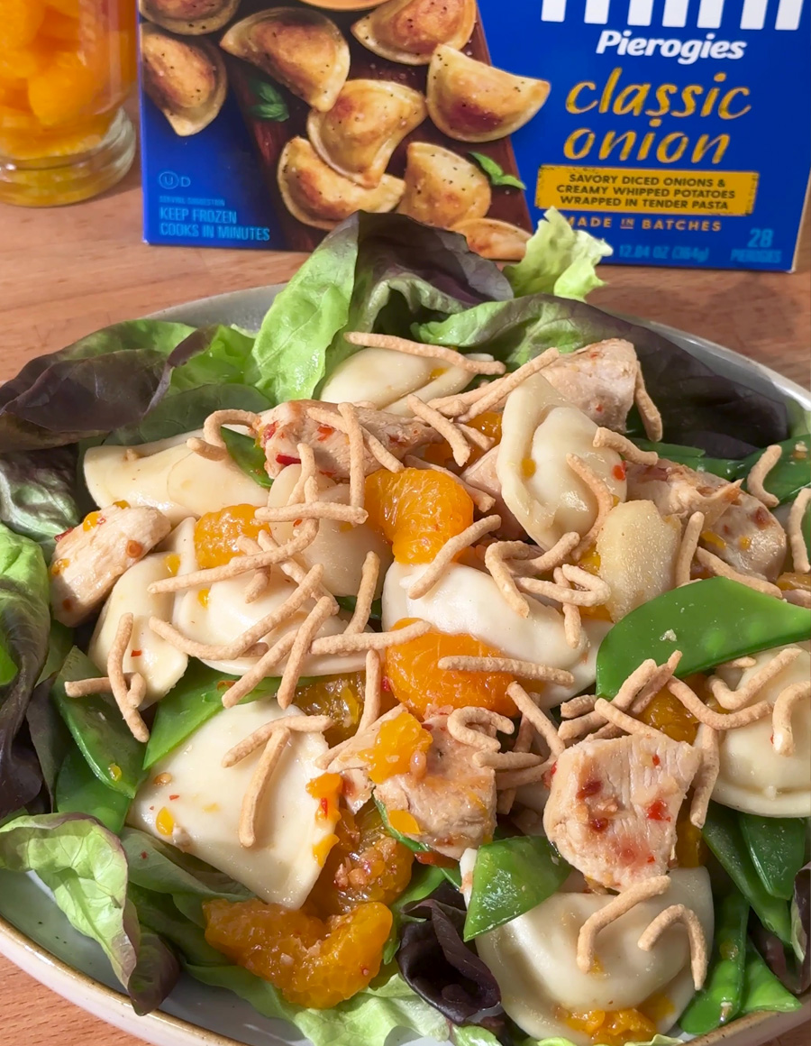 Mandarin Chicken Mini Pierogy Salad