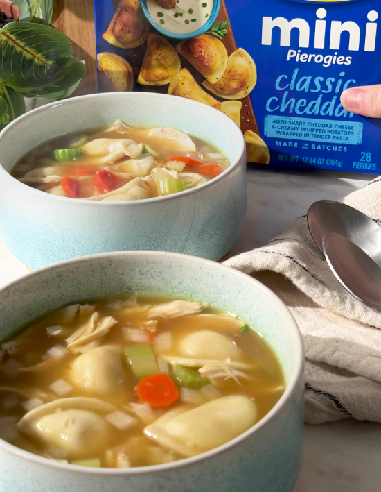 Slow Cooker Chicken and Mini Pierogy Stew
