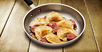 Classic Pierogies with Kielbasa