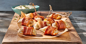 Bacon Wrapped Mini Pierogies