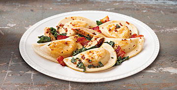 Bacon And Chicken Mini Pierogy Sauté