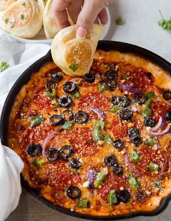 Hot Pizza Dip with 4 Cheese Pierogies