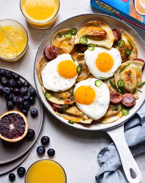 Pierogy and Kielbasa Skillet Brunch