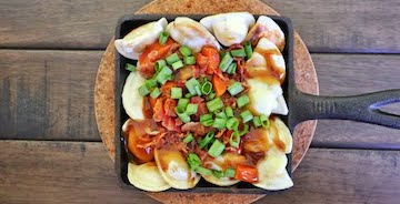 Cheesy Mini Pierogy Poutine