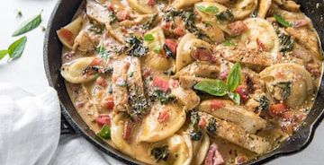 Tuscan Chicken Pierogy Skillet