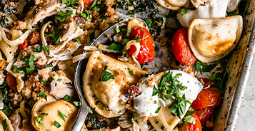 Mediterranean Sheet Pan Pierogies