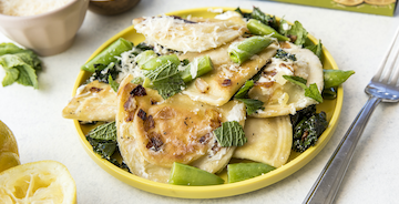 Lemon Garlic Parm Pierogies