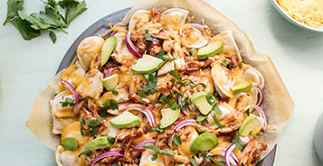 BBQ Chicken Pierogy Nachos