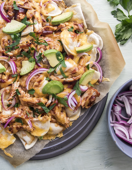 BBQ Chicken Pierogy Nachos