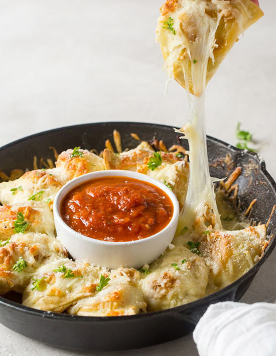 Cheesy garlic Pierogies