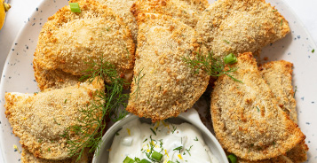 Herb Air-Fried Pierogies