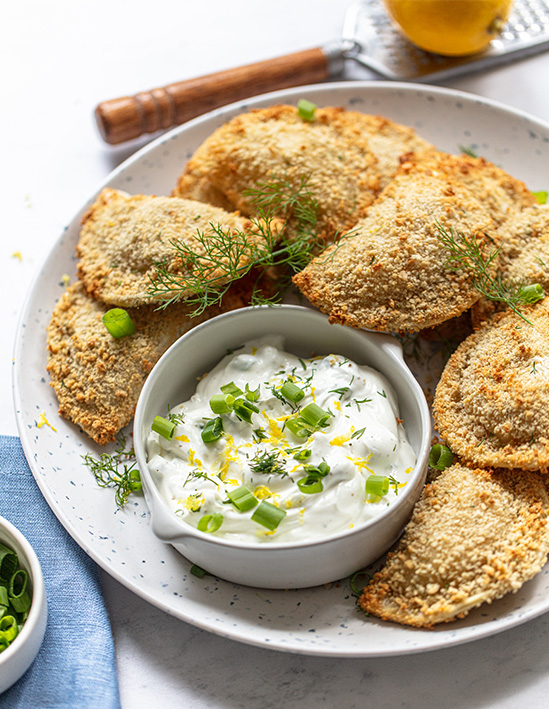 Herb Air-Fried Pierogies