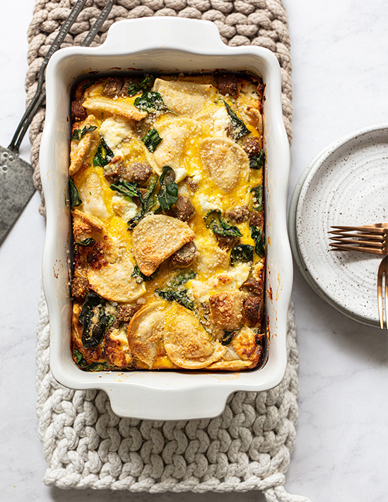 Deep Dish Pierogy Spinach & Sausage Omelet