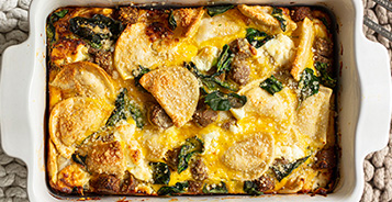 Deep Dish Pierogy Spinach & Sausage Omelet