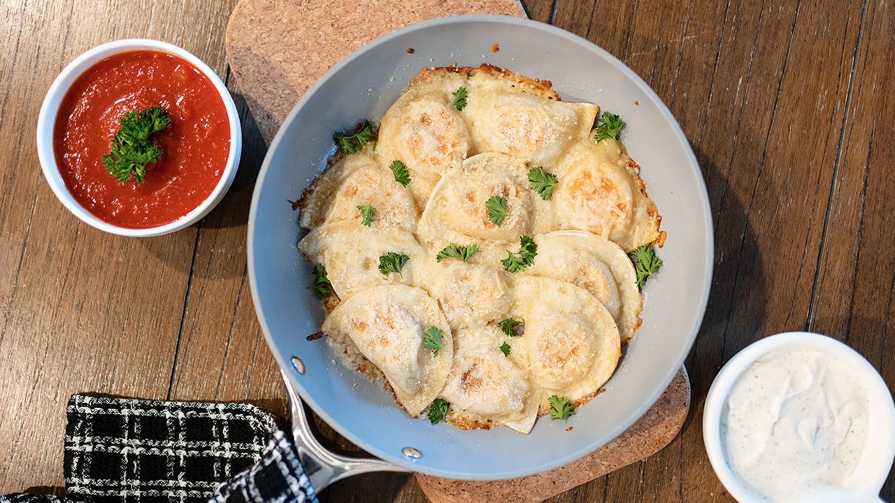 Cheesy Pull Apart Pierogies w/ Dipping Sauces