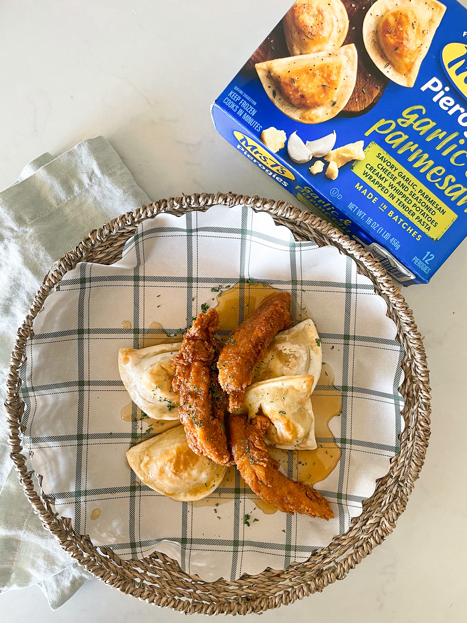 Chicken & “Waffles” Pierogies