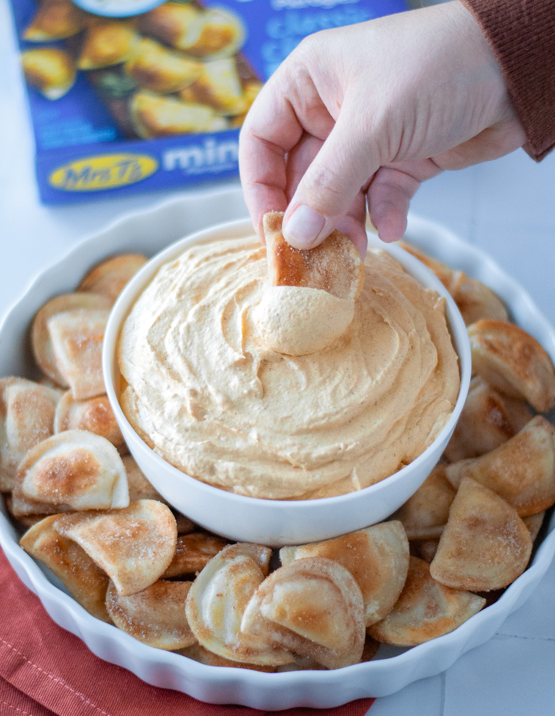 Cinnamon-Sugar Pierogies with Pumpkin Pie Dip