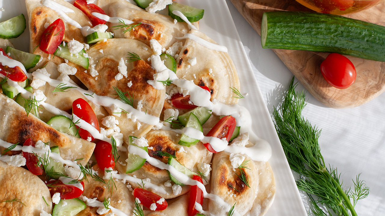 Greek-Style Pierogy Nachos