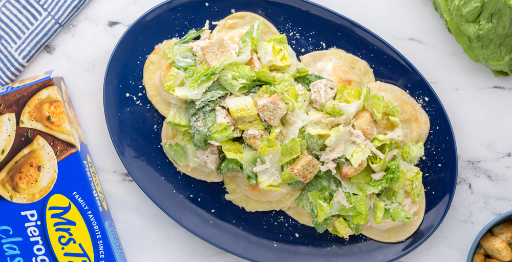 Mrs. T’s Caesar Pierogy Nachos
