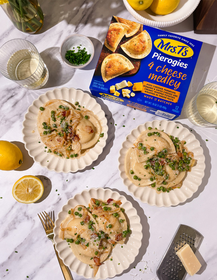 Pierogies with Lemon Cream Sauce