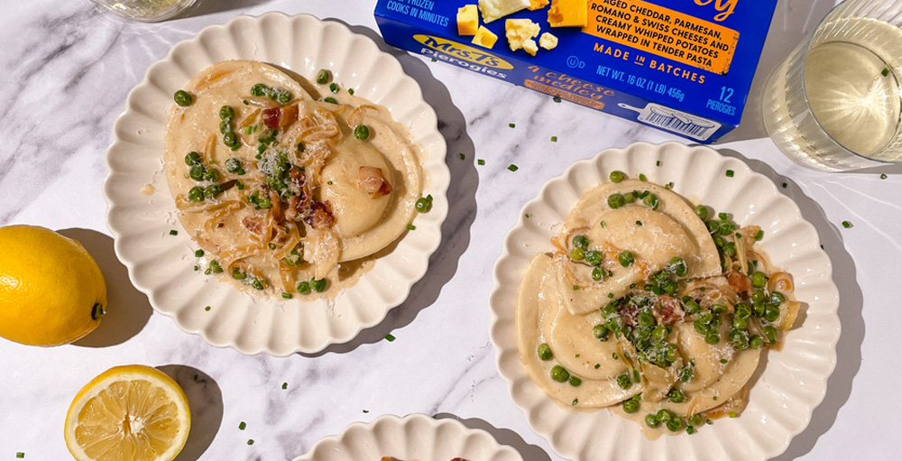 Pierogies with Lemon Cream Sauce