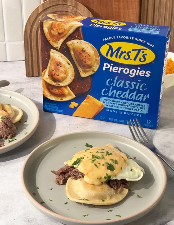 Cheesesteak Pierogy Benedict