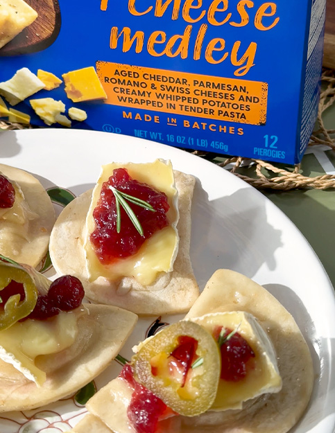 Cranberry and Brie Pierogy Bites